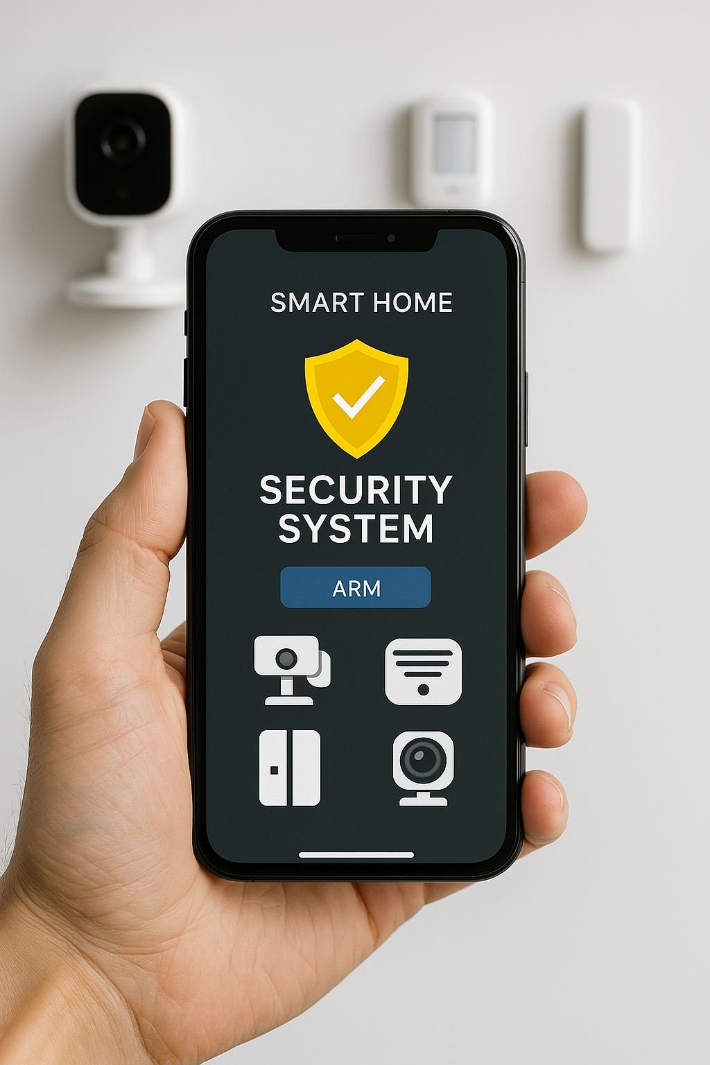Smartphone controlling home security system